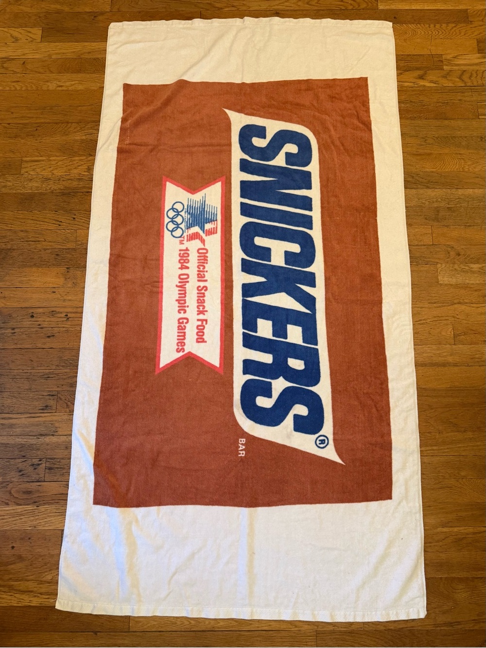 Vintage 1984 Los Angeles Summer Olympics Snickers Collectible Beach Towel